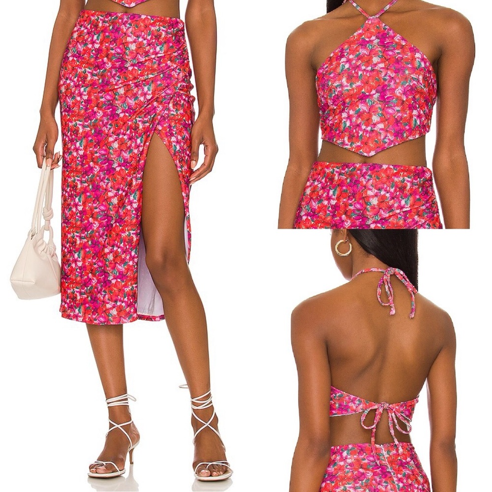 Lovers & Friends Lana Set - Tie Top & Midi Skirt NWT Size XS 🌺 - Picture 2 of 9